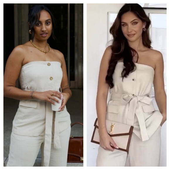 Zara Bloggers Favorite Beige Belted Linen Blend  Top size M - Picture 1 of 16